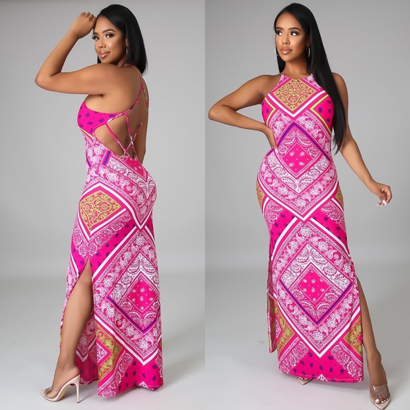 Pink Summer Maxi Dress - Picture 3 of 5